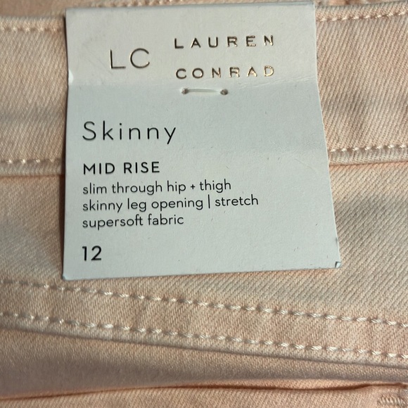 LC Lauren Conrad Distressed Color Skinny Jeans. Pale pink color. - Picture 5 of 16